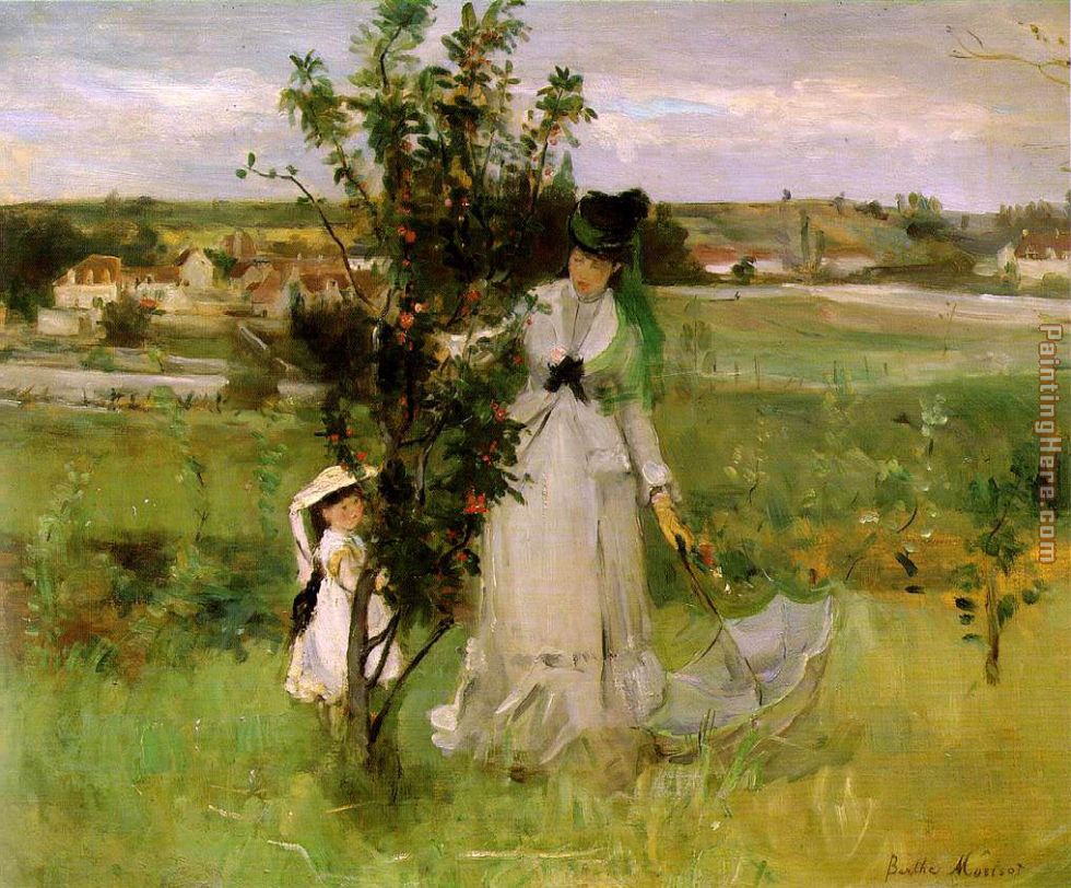Hide-and-Seek painting - Berthe Morisot Hide-and-Seek art painting